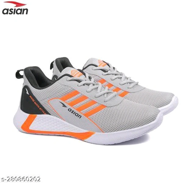  ASIAN Men's Bouncer-01 Sports Running,Walking,Gym Shoes Lightweight  Extra Comfortable  Lace-Up Casual Sneaker Shoes For Men's & Boy's Material: MeshSole Material: EVAFastening & Back Detail: Lace-UpPattern: StripedNet Quantity (N): 1 - Mercury, 12