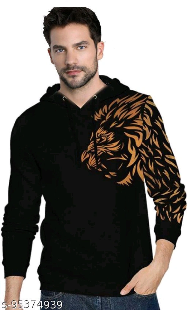 SWAGGERjns men's printed Regular fit Hooded T-shirt  Men's Full Sleeve sweatshirtSleeve Length: Long SleevesNet Quantity (N): 1Sizes:XS, S (Chest Size: 36 in, Length Size: 26 in) M (Chest Size: 38 in, Length Size: 26.5 in) L (Chest Size: 40 in, Length Size: 27  - Black, S