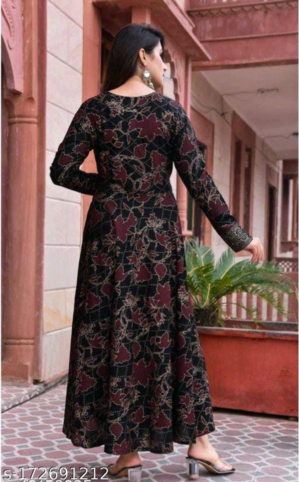  RAYON ANARKALI LONG KURTI BLACKFabric: RayonSleeve Length: Three-Quarter SleevesPattern: PrintedCombo of: SingleSizes:XS, S, M (Bust Size: 38 in) L (Bust Size: 40 in) XL (Bust Size: 42 in) XXL (Bust Size: 44 in) XXXL (Bust Size: 46 in) 4XL (Bust Size: 48 in) 5XL (Bust Size: 50 in) 6XL (Bust Size: 52 in) Party Wear Anarkali Kurti Country of Origin: India - printed, S