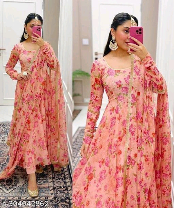 ROYALICA_WITH_DUPATTAFabric: GeorgetteSleeve Length: Long SleevesPattern: PrintedCombo of: SingleSizes:S (Bust Size: 36 in, Size Length: 52 in) M (Bust Size: 38 in, Size Length: 52 in) L (Bust Size: 40 in, Size Length: 52 in) XL (Bust Size: 42 in, Size Length: 52 in) XXL (Bust Size: 44 in, Size Length: 52 in) Made In India  - Tickle Me Pink, XL