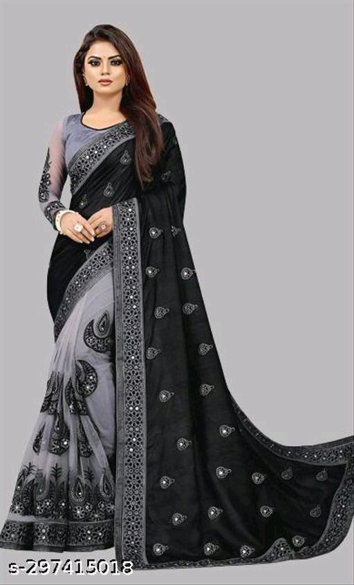 Buy online Black Self Design Saree With Blouse from ethnic wear for Women  by Zikaraa for ₹899 at 69% off | 2024 Limeroad.com