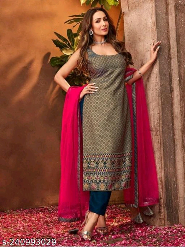  Dupatta SetsKurta Fabric: RayonFabric: RayonBottomwear Fabric: RayonSleeve Length: Three-Quarter SleevesPattern: PrintedSet Type: Kurta with Dupatta and BottomwearStitch Type: StitchedNet Quantity (N): SingleSizes: XS (Bust Size: 17 in, Bottom Length Size: 38 in, Shoulder Size: 14.5 in) S (Bust Size: 18 in, Bottom Length Size: 38 in, Shoulder Size: 15 in)  - Gray, M
