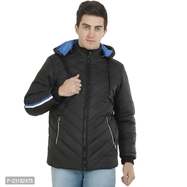 Mens Puffer Bomber Hooded Black JacketSize: MLXL Color: Black