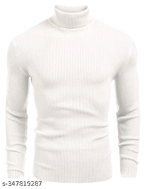 Men high neack sweatshirt - White, M