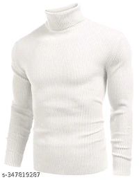 Men high neack sweatshirt - White, M