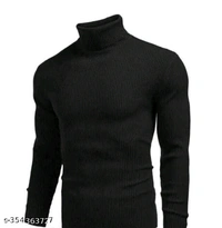 Men high neack sweatshirs - Black, M