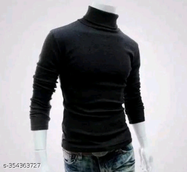 Men high neack sweatshirs - Black, M