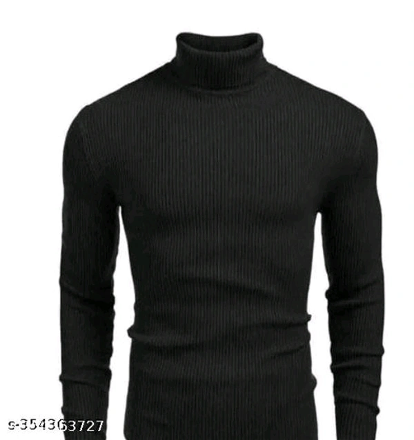 Men high neack sweatshirs - Black, XXL