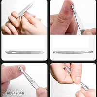 Professional Stainless Steel 16 Tools Set Nail Clippers Scissors Grooming Kits with Leather Case - Free Size
