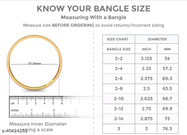 Brass Gold-Plated Bangle Set (Pack 6) - Gold, 2.6