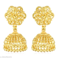 Earrings Jhumki Jhumkas VFJ Allure Charming bollywood Screw back alloy Gold Plated Jhumki Earring for Women and Girls - Free Size