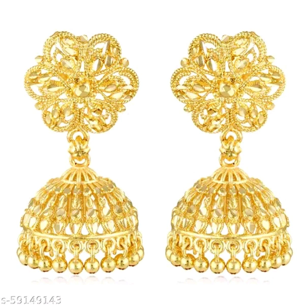 Earrings Jhumki Jhumkas VFJ Allure Charming bollywood Screw back alloy Gold Plated Jhumki Earring for Women and Girls - Free Size