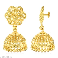 Earrings Jhumki Jhumkas VFJ Allure Charming bollywood Screw back alloy Gold Plated Jhumki Earring for Women and Girls - Free Size