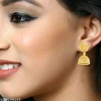 Earrings Jhumki Jhumkas VFJ Allure Charming bollywood Screw back alloy Gold Plated Jhumki Earring for Women and Girls - Free Size