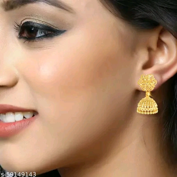 Earrings Jhumki Jhumkas VFJ Allure Charming bollywood Screw back alloy Gold Plated Jhumki Earring for Women and Girls - Free Size