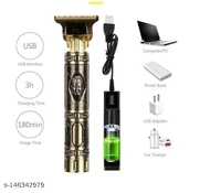 Electric Hair Clippers Trimmer with Lithium ion 1200 mAh Battery 120 min Runtime with 3 hours Charging only, Grooming Hair Cuttings  - Gold, Free Size