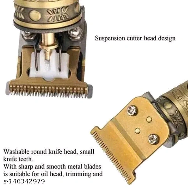 Electric Hair Clippers Trimmer with Lithium ion 1200 mAh Battery 120 min Runtime with 3 hours Charging only, Grooming Hair Cuttings  - Gold, Free Size