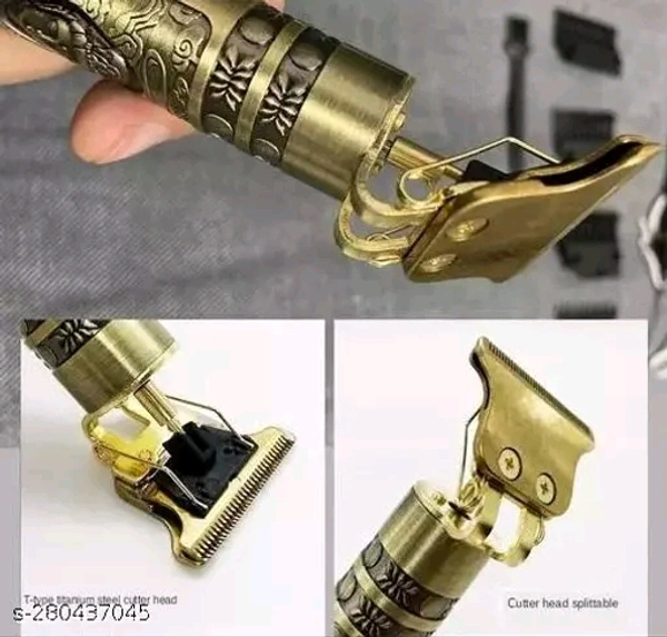 Electric Hair Clippers Trimmer with Lithium ion 1200 mAh Battery 120 min Runtime with 3 hours Charging only, Grooming Hair Cuttings  - Gold, Free Size