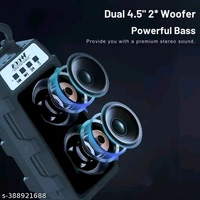 Bluetooth Karaoke Speaker with Wired Microphone Rechargeable Portable Bluetooth Speaker  - Black