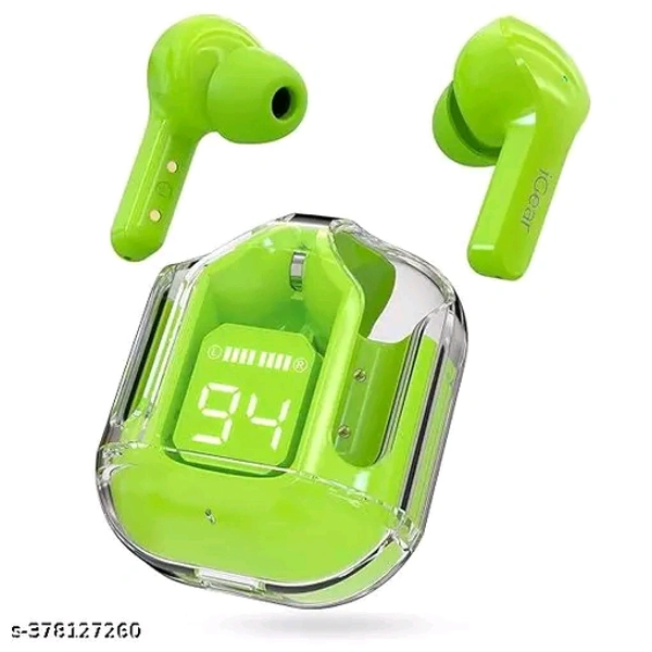 Ultrapods AIR 31 TWS Earbud, Bluetooth Earbuds with Display, Transparent Design, 20 Hrs Playtime with Fast Charging - Green