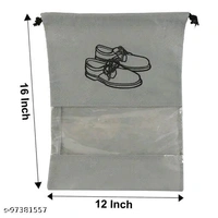 Pristu  Shoe Cover 6 Piece Travel Shoe Bag Non Woven Shoe Storage Covers Portable Shoe - Gray