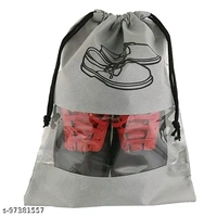 Pristu  Shoe Cover 6 Piece Travel Shoe Bag Non Woven Shoe Storage Covers Portable Shoe - Gray