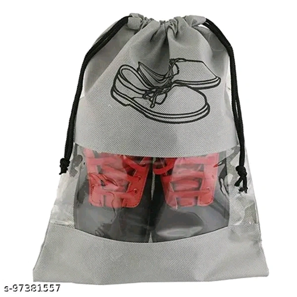 Pristu  Shoe Cover 6 Piece Travel Shoe Bag Non Woven Shoe Storage Covers Portable Shoe - Gray