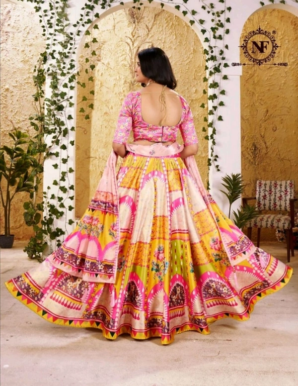 Exclusive Gota Satin Lehenga Choli Set with Heavy Chinon Dupatta for Festivals - Semi-Stiched