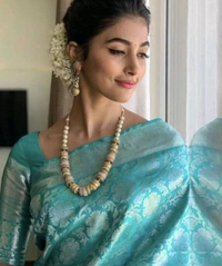 Trending Banarasi Silk Saree With Blouse 
 - Free Size