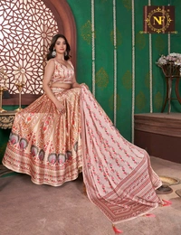 Printed  Heavy Zari Satin Silk Ladies Lehenga Choli - Un -Stitched