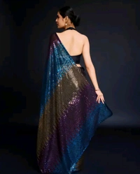 Designer Georgette Saree With & Sequin Work - Free Size