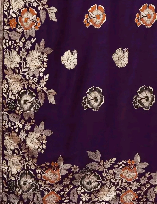 New Designer Jacquard Banarasi Silk Sarees - Free Size