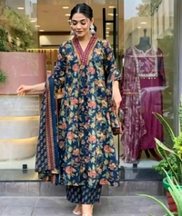 Anarkali Kurta Palazzo Dupatta Set