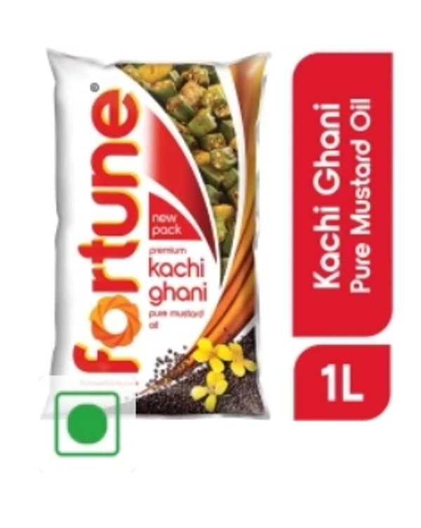 Fortune Kachi Ghani Mustard Oil Pouch  - 1L Pouch