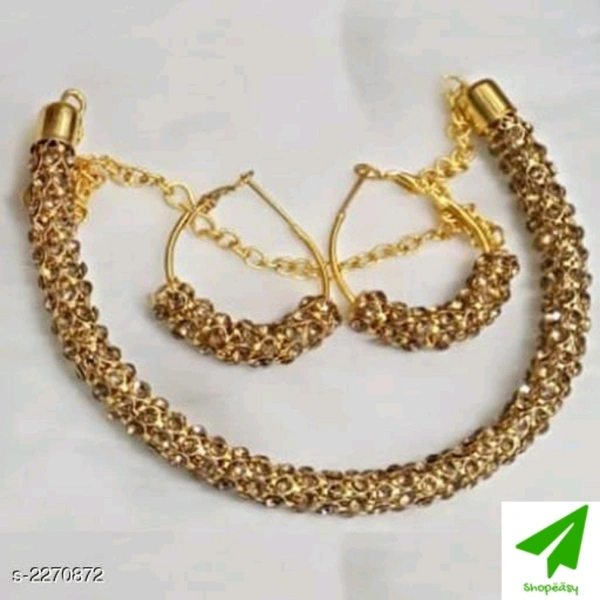 Women's Gold Plated America Diamond Jewelry Set - gold