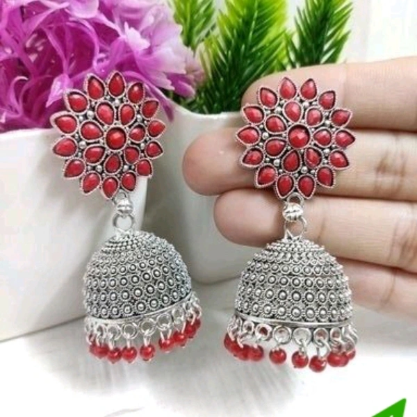 Beautiful Woman's Earrings - red