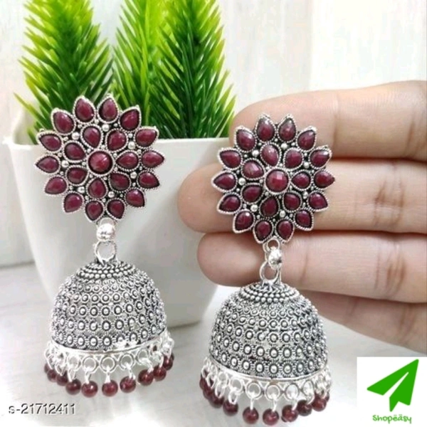 Beautiful Woman's Earrings - maroon