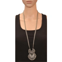 Generic shopnav's Afghani Tribal Antique Oxidised Silver Princess Necklace - Silver, Silver Plated