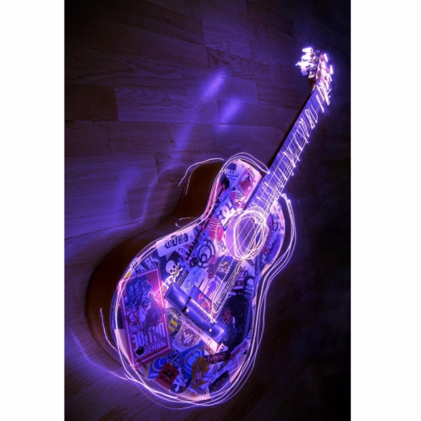 Apple iphone XR Purple Color Lighting Guitar Mobile Case Cover