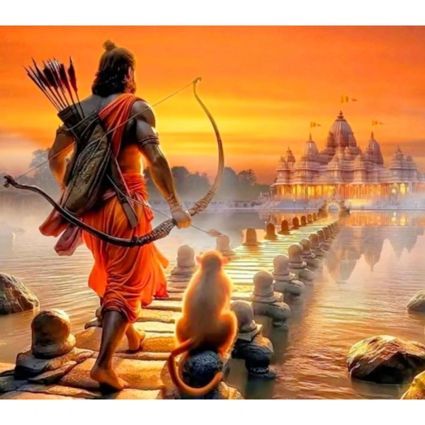 Shopnav Samsung Galaxy M40 Printed Ram Mandir Hard Mobile Case Cover