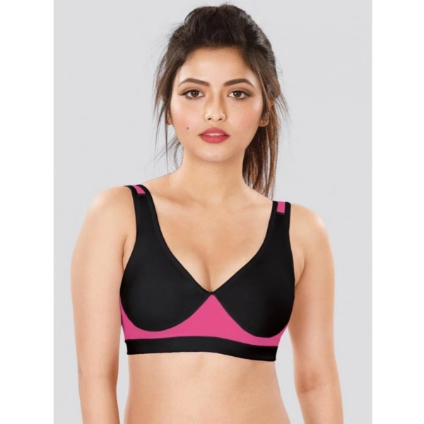 Dermawear SB-1102 Women's 4D Stretch Sports Bra (Black-Pink) - 40C
