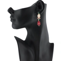 Generic Designer Traditional India Rajasthani Basra Pearl Necklace with Earrings - White, Oxidized Silver