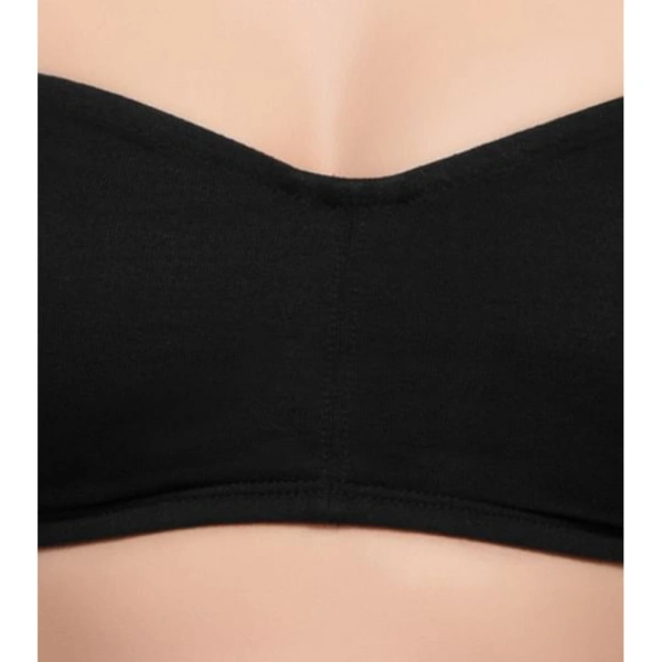 Enamor A019 Women's Cotton Strapless Bra (Black) - 36B