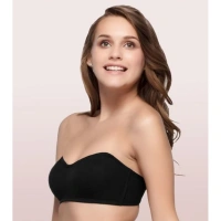 Enamor A019 Women's Cotton Strapless Bra (Black) - 36B