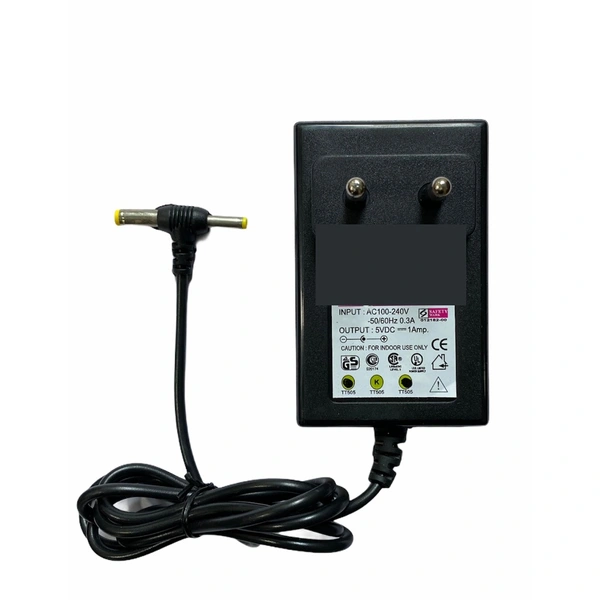 5V 1A Power Adapter, Power Supply AC Input 100 240 V and Output 5V 1A for Set Top Box_DTH Box, CCTV System, Router, Other Electronics And IT Gadgets with DC And Sony Pin (Black) - 0.25