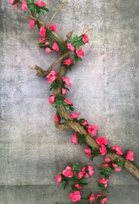Artificial Darkpink Rose Vine Flowers Plants Artificial Flower Creeper Hanging Rose For Home Decoration (Color: DarkPink, Material: Silk Polyester) - 7.5 Feet, 0.1, Darkpink