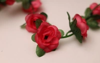 Artificial Darkpink Rose Vine Flowers Plants Artificial Flower Creeper Hanging Rose For Home Decoration (Color: DarkPink, Material: Silk Polyester) - 7.5 Feet, 0.1, Darkpink