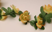 Artificial Flower Creeper Hanging Rose Garland For Home Decoration (Color: Cream, Material: Silk Polyester) - 7.5 Feet, 0.1, Cream
