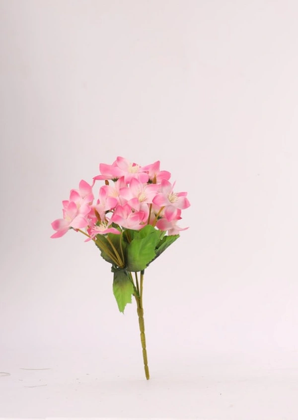 Artificial Flowers Bunch Bouquet Of Pink Blossoms For Home Decoration (Color: Pink, Material: Silk Polyester) - 12 Inches, 0.3, Pink