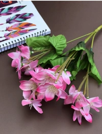 Artificial Flowers Bunch Bouquet Of Pink Blossoms For Home Decoration (Color: Pink, Material: Silk Polyester) - 12 Inches, 0.3, Pink